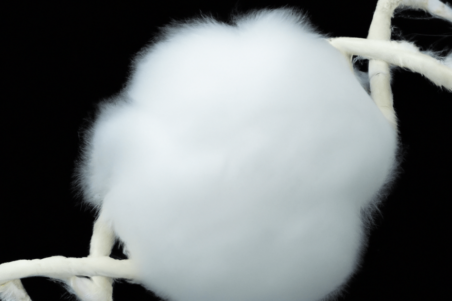 Cotton ball overlayed with DNA strand-min